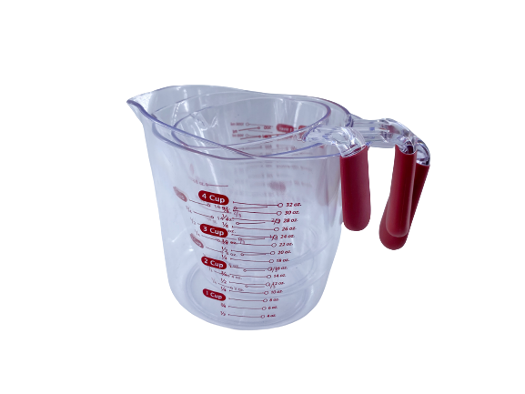 SET OF 3PC MEASURING CUP RUBBER GRIP