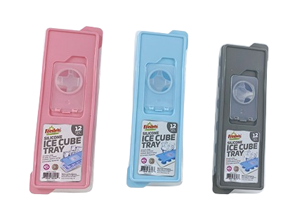 12 MOLDS SILICON ICE CUBE TRAY W/LID 