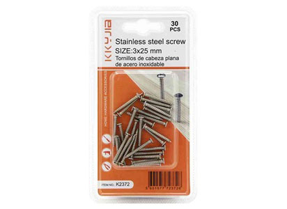 Stainless steel flat head screws 3*25mm/30PCS