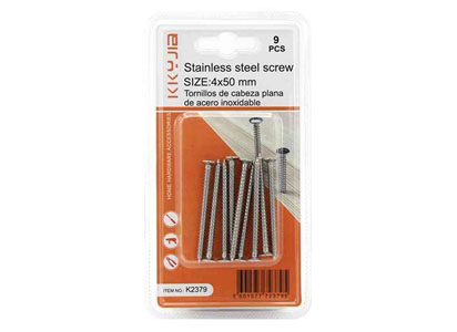 Stainless steel flat head screws 4x50mm/9PCS