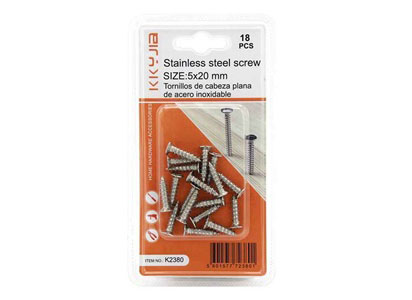 Stainless steel flat head screws 5x20mm/18PCS