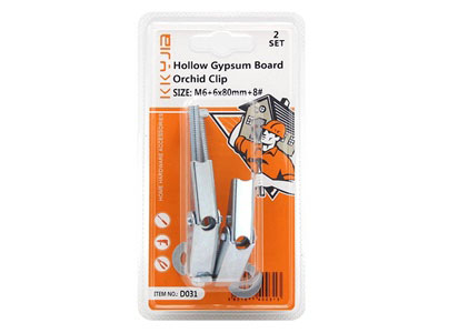 Hollow plasterboard orchid clip 6x80mm/2SETPCS
