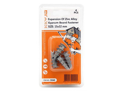 Zinc alloy plasterboard fasteners expand 15X32/4PCS