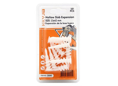 Spiral hollow plate expansion 13x42mm white /10PCS